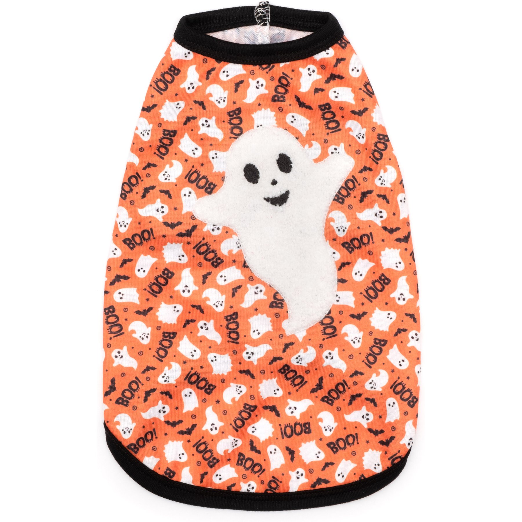 The Worthy Dog Spooky Tee Dog Shirt, Orange, Medium