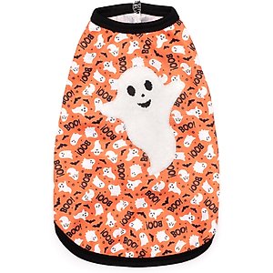 The Worthy Dog Spooky Tee Dog Shirt, Orange, Small