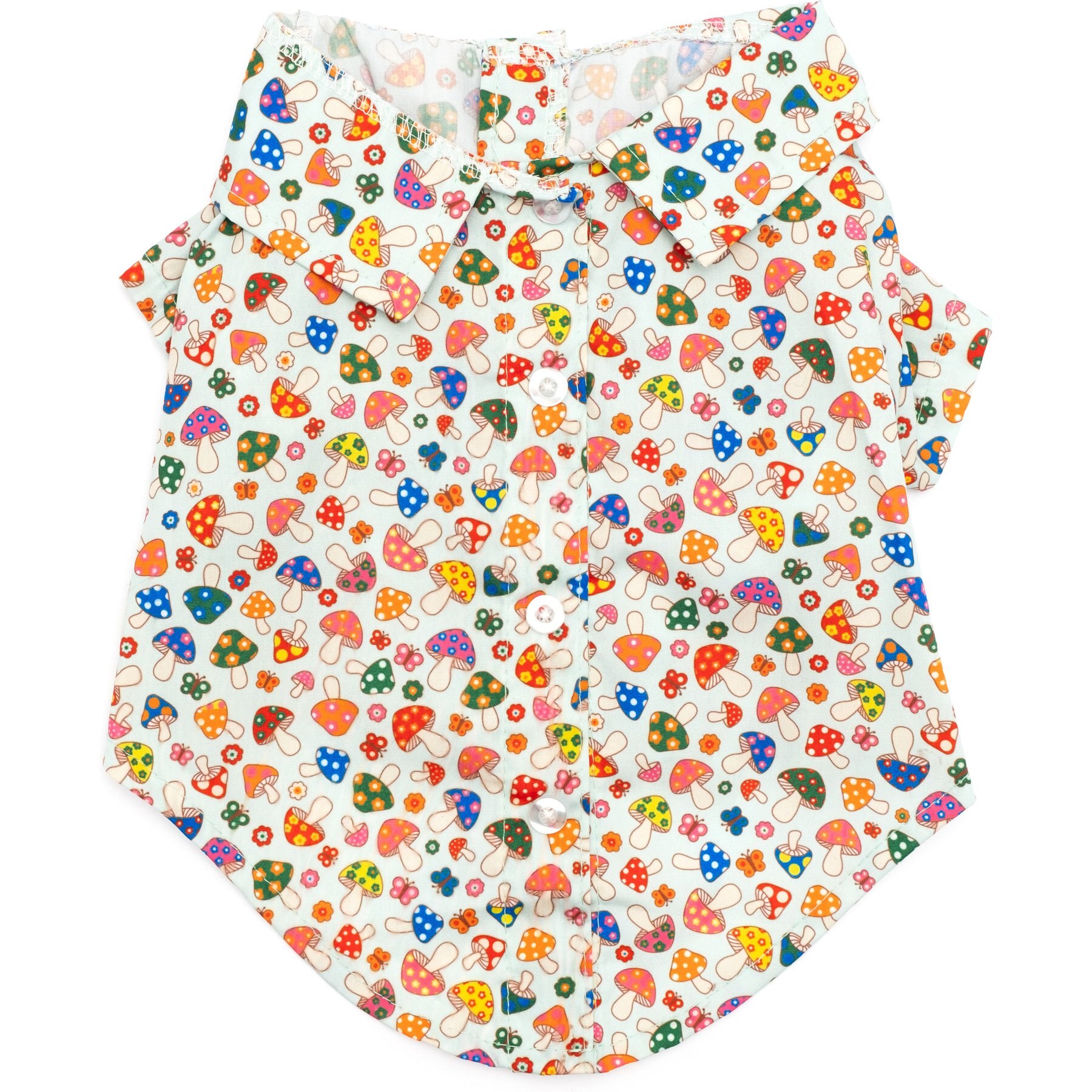 The Worthy Dog Mushrooms Dog Shirt, Mint, X-Small