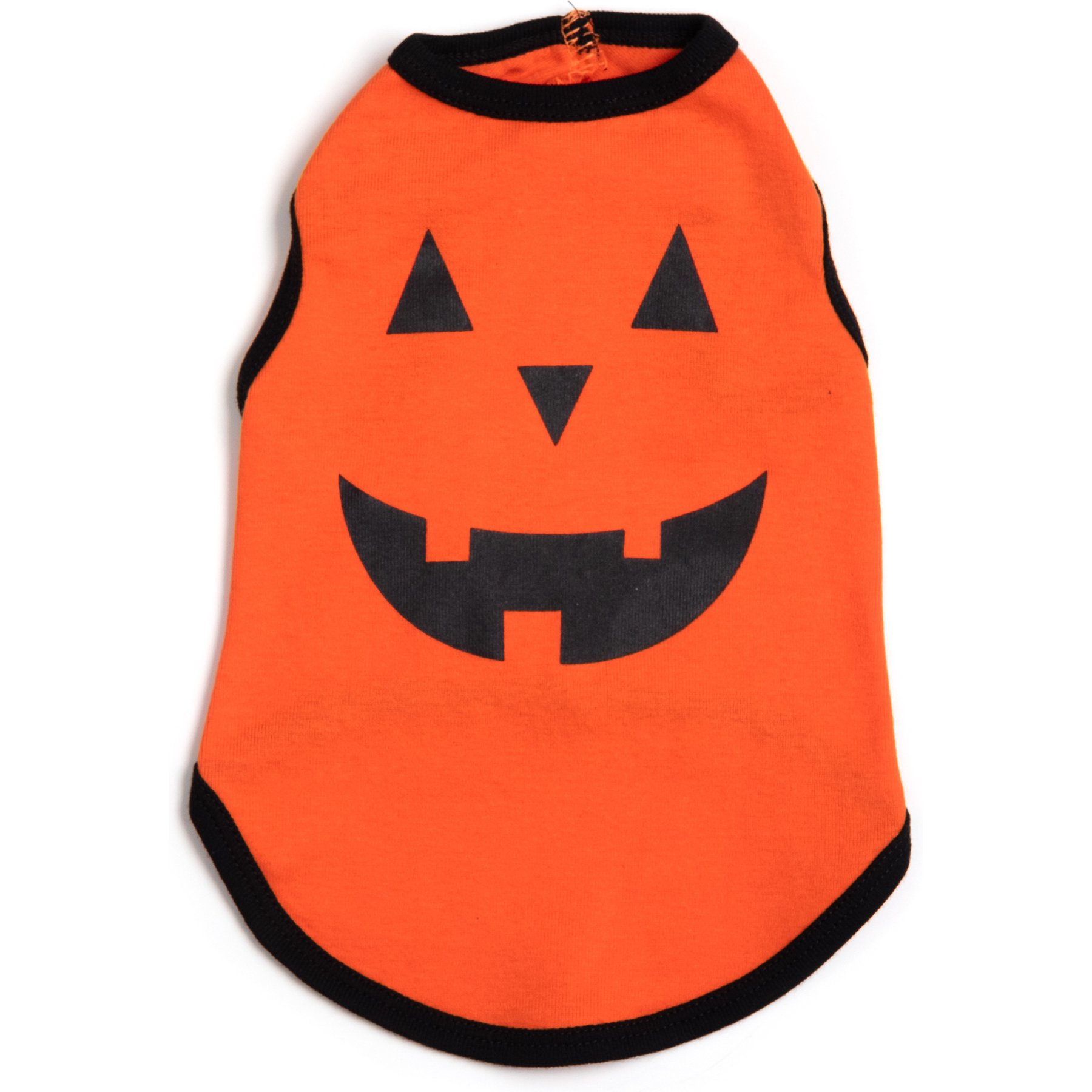 The Worthy Dog Pumpkin Tee Dog Shirt, Orange, Small