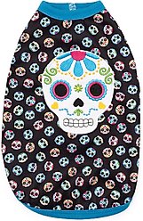 The Worthy Dog Skeletons Tee Dog Shirt, Black, Medium