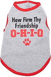 The License House Ohio State How Firm Thy Friendship Tee Dog Shirt, Gray, XX-Large