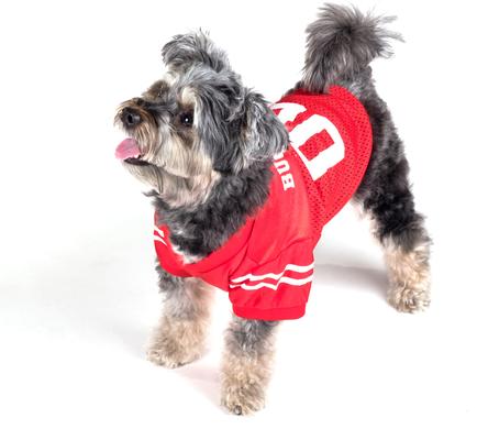 Show full view: The License House Ohio State Logo Dog Jersey, Scarlet, X-Small slide 4 of 4