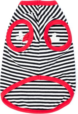 Show full view: The Worthy Dog Pirate Tee Dog Shirt, Black/White, X-Small slide 4 of 6