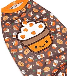 The Worthy Dog Pumpkin Spice Tee Dog Shirt, Brown, X-Large slide 2 of 3