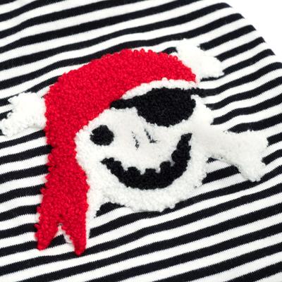 Show full view: The Worthy Dog Pirate Tee Dog Shirt, Black/White, X-Small slide 5 of 6