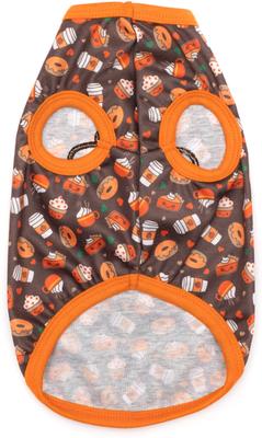 Show full view: The Worthy Dog Pumpkin Spice Tee Dog Shirt, Brown, Large slide 4 of 4