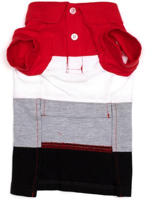 Show full view: The License House Ohio State Colorblock Polo Dog Shirt, Multicolored, X-Small slide 2 of 2