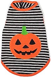 The Worthy Dog Jack-O-Lantern Tee Dog Shirt, Black/Gray, X-Large