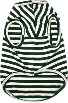 Show full view: The Worthy Dog Football Tee Dog Shirt, Green/White, X-Small slide 3 of 4