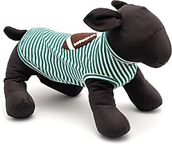 The Worthy Dog Football Tee Dog Shirt, Green/White, Small slide 2 of 3