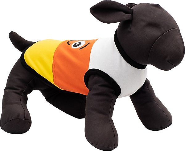 Show full view: The Worthy Dog Candy Corn Tee Dog Shirt, Multicolored, Medium slide 2 of 3