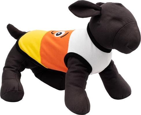 Show full view: The Worthy Dog Candy Corn Tee Dog Shirt, Multicolored, X-Small slide 3 of 5