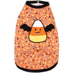 The Worthy Dog Candy Corn Ghouls Tee Dog Shirt, Orange, Medium