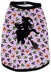 The Worthy Dog Bewitched Tee Dog Shirt, Purple, XX-Large