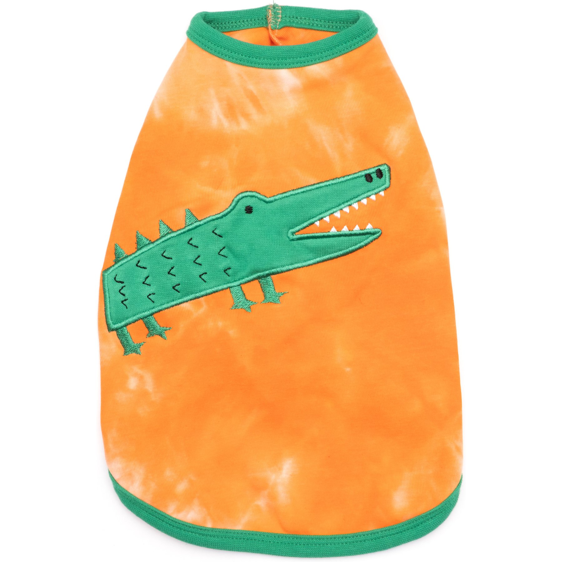 The Worthy Dog Alligator Tee Dog Shirt, Orange, Large