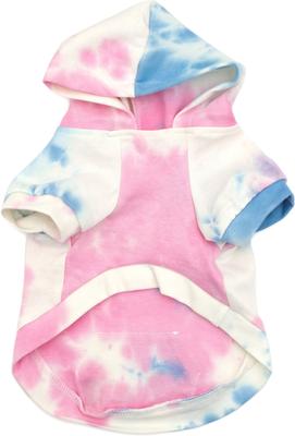 Show full view: The Worthy Dog Tie Dye Dog Hoodie, Pink, Medium slide 3 of 4