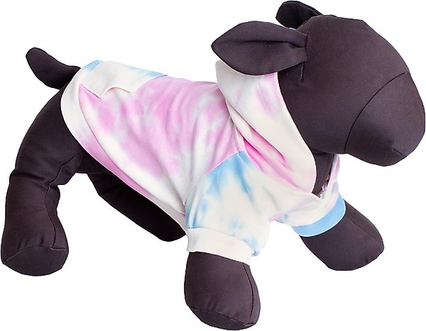 Show full view: The Worthy Dog Tie Dye Dog Hoodie, Pink, XX-Large slide 2 of 4