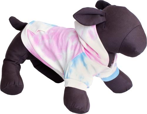 Show full view: The Worthy Dog Tie Dye Dog Hoodie, Pink, Medium slide 2 of 4