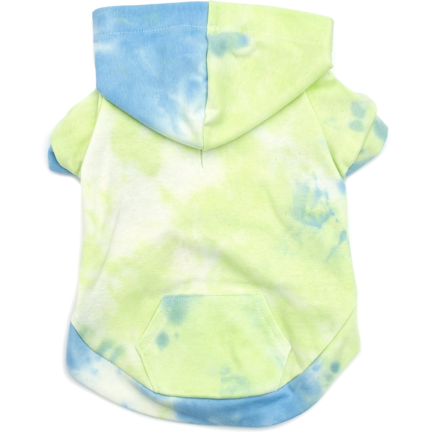 The Worthy Dog Tie Dye Dog Hoodie, Blue, Large
