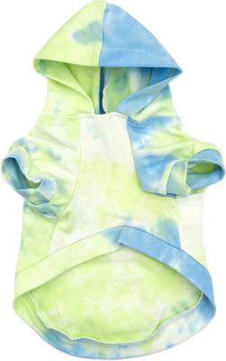 Show full view: The Worthy Dog Tie Dye Dog Hoodie, Blue, Small slide 3 of 4