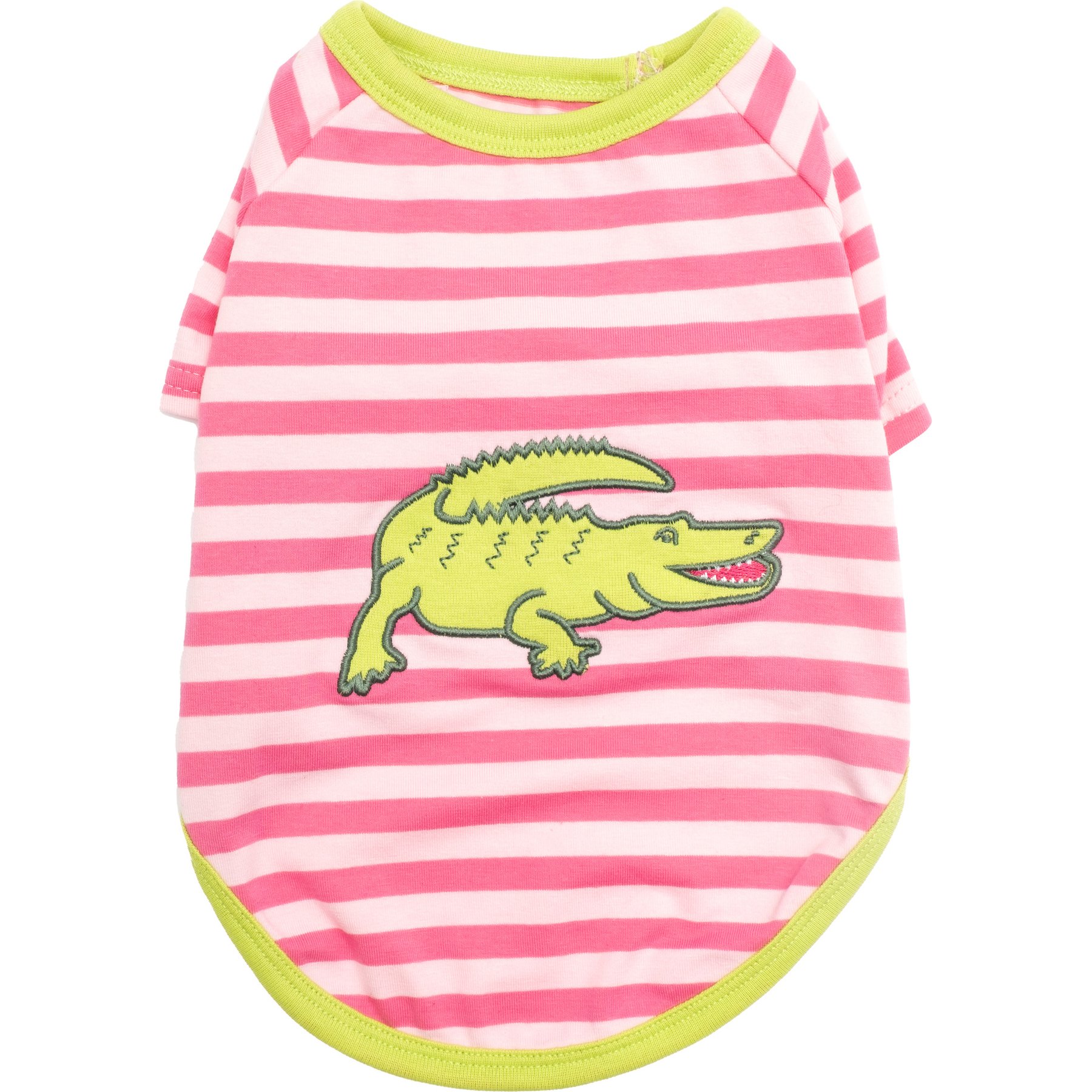 The Worthy Dog Al the Gator Tee Dog Shirt, Pink, XX-Large