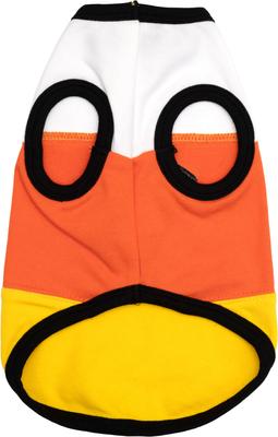 Show full view: The Worthy Dog Candy Corn Tee Dog Shirt, Multicolored, X-Small slide 4 of 5