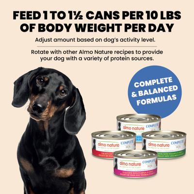 Show full view: Almo Nature HQS Complete Chicken Dinner with Egg & Pineapple Dog Food, 5.5-oz, case of 12 slide 8 of 9