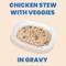 Show in main carousel: Almo Nature HQS Complete Chicken Stew with Veggies in Gravy Grain-Free Wet Dog Food, 5.5-oz can, case of 12 slide 3 of 9