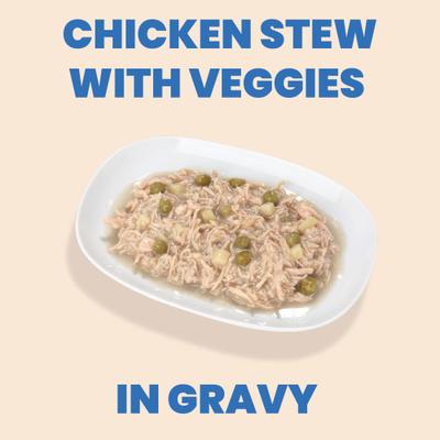 Show full view: Almo Nature HQS Complete Chicken Stew with Veggies in Gravy Grain-Free Wet Dog Food, 5.5-oz can, case of 12 slide 3 of 9