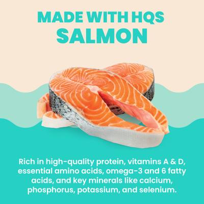 Show full view: Almo Nature Hydration Help HQS Salmon Recipe in Broth Wet Cat Food Topping, 1.77-oz pouch, case of 12 slide 6 of 10