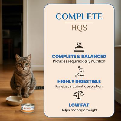 Show full view: Almo Nature HQS Complete Chicken Recipe with Carrots Grain-Free Canned Cat Food, 2.47-oz, case of 12 slide 4 of 11