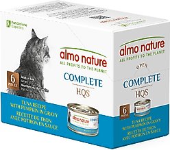 Almo Nature HQS Complete Tuna with Pumpkin in Gravy Flaked Wet Cat Food, 2.47-oz can, case of 6