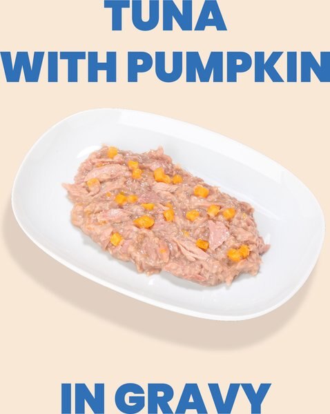 Almo Nature HQS Complete Tuna with Pumpkin in Gravy Flaked Wet Cat Food, 2.47-oz can, case of 6