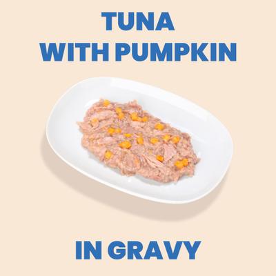 Show full view: Almo Nature HQS Complete Tuna with Pumpkin in Gravy Flaked Wet Cat Food, 2.47-oz can, case of 6 slide 4 of 10