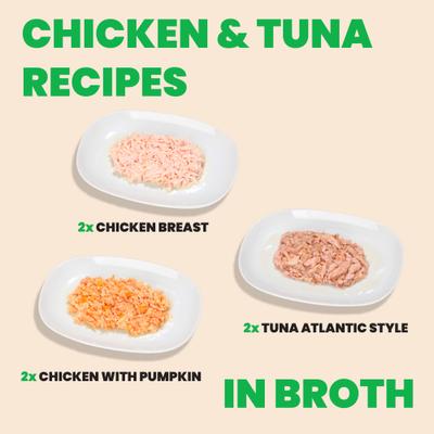 Show full view: Almo Nature HQS Natural Rotational Diet Chicken & Tuna Selections Variety Pack Wet Cat Food, 5.29-oz can, case of 6 slide 4 of 12