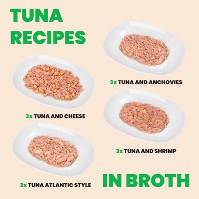 Show full view: Almo Nature HQS Natural Rotational Diet Tuna Selections Variety Pack Wet Cat Food, 2.47-oz can, case of 12 slide 4 of 12