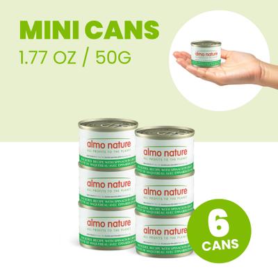 Show full view: Almo Nature HQS Supportive Formulas Digestive Support Formula Flaked Mackerel Recipe with Spinach in Gravy Wet Cat Food, 1.77-oz can, case of 6 slide 3 of 10