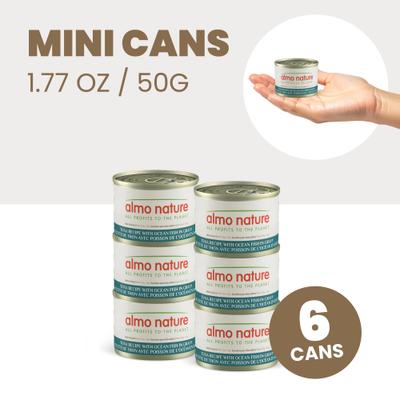 Show full view: Almo Nature HQS Supportive Formulas Golden Age Flaked Tuna Recipe with Ocean Fish in Gravy Wet Cat Food, 1.77-oz can, case of 6 slide 3 of 11