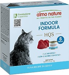 Almo Nature HQS Supportive Formulas Indoor Formula Flaked Tuna Recipe in Gravy Wet Cat Food, 1.77-oz can, case of 6 slide 1 of 9