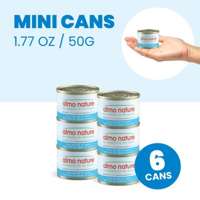 Show full view: Almo Nature HQS Supportive Formulas Indoor Formula Flaked Tuna Recipe in Gravy Wet Cat Food, 1.77-oz can, case of 6 slide 3 of 11
