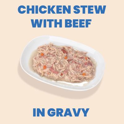 Show full view: Almo Nature HQS Complete Gluten-Free Chicken Stew with Beef Shredded Canned Wet Dog Food, 5.5-oz, case of 12 slide 3 of 9