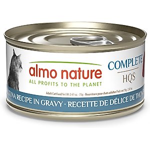 Almo Nature HQS Complete Deli Tuna in Gravy Wet Cat Food, 2.47-oz can, case of 12
