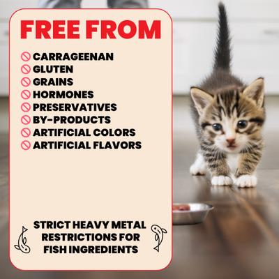 Show full view: Almo Nature HQS Natural Whitefish with Mackerel in Broth Grain-Free Pate Kitten Wet Canned Cat Food, 2.47-oz can, case of 24 slide 5 of 10