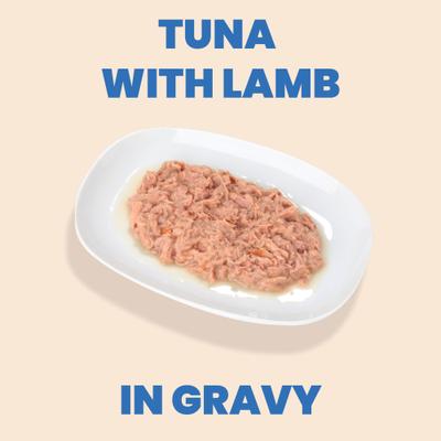 Show full view: Almo Nature HQS Complete Tuna Recipe with Lamb in Gravy Wet Cat Food, 2.47-oz can, case of 12 slide 3 of 9