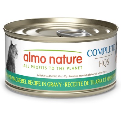 Almo Nature Almo Nature Complete HQS Tilapia Recipe in Gravy Wet Cat Food, 2.47-oz can, case of 12