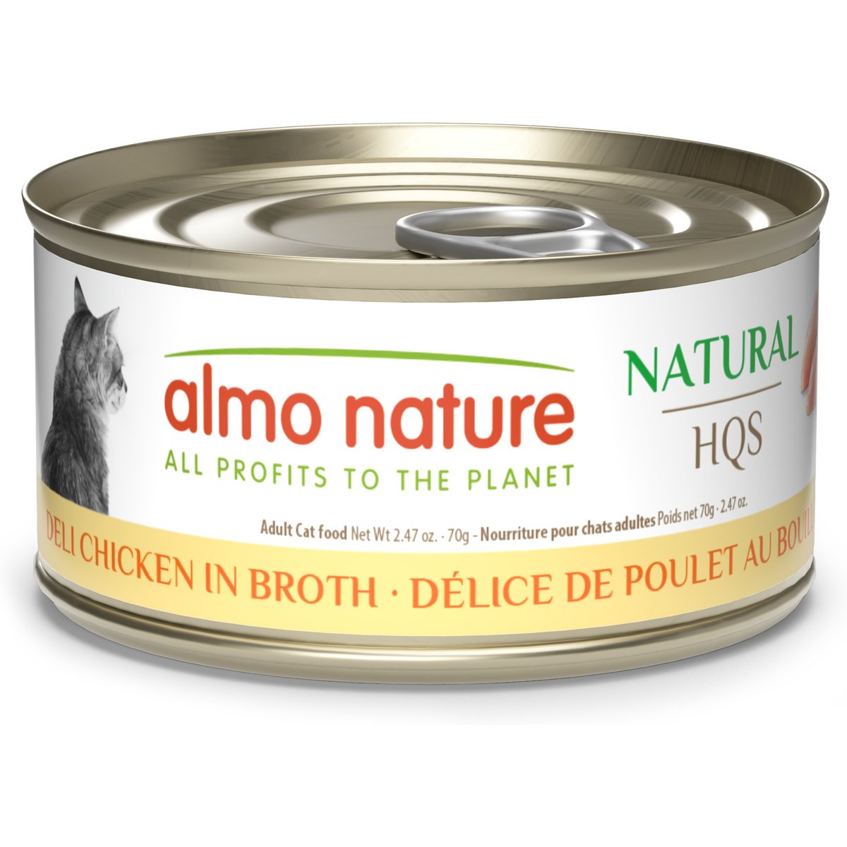 Almo Nature Natural HQS Chicken Deli Broth Cat Wet Food, 2.47-oz can, case of 24