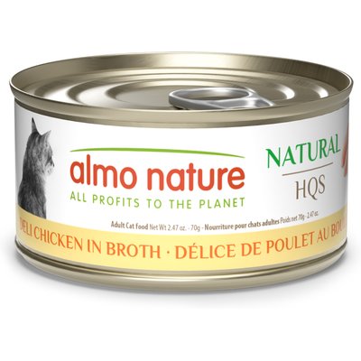 Almo Nature Almo Nature Natural HQS Chicken Deli Broth Cat Wet Food, 2.47-oz can, case of 24