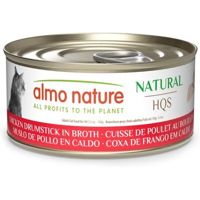 Almo Nature Almo Nature Natural HQS Grain-Free Chicken Drumstick in Broth Cat Food, 5.29-oz can, case of 24