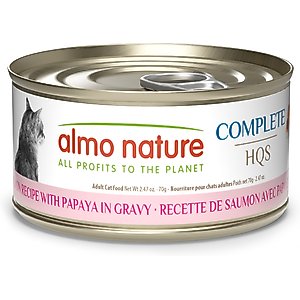 Almo Nature HQS Complete Salmon with Papaya Wet Cat Food, 2.47-oz can, case of 12
